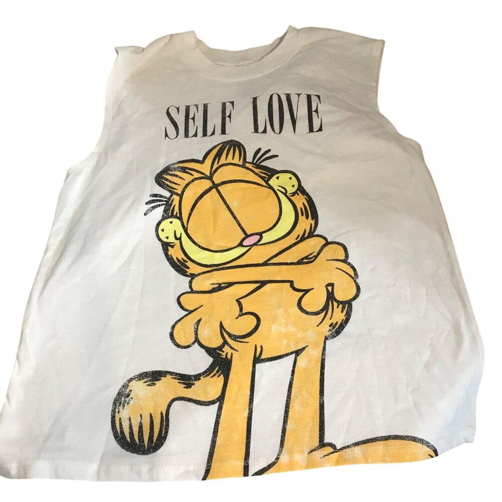 Garfield Self Love Sleeveless Tank Top Medium Unisex Cotton Polyester Hugs